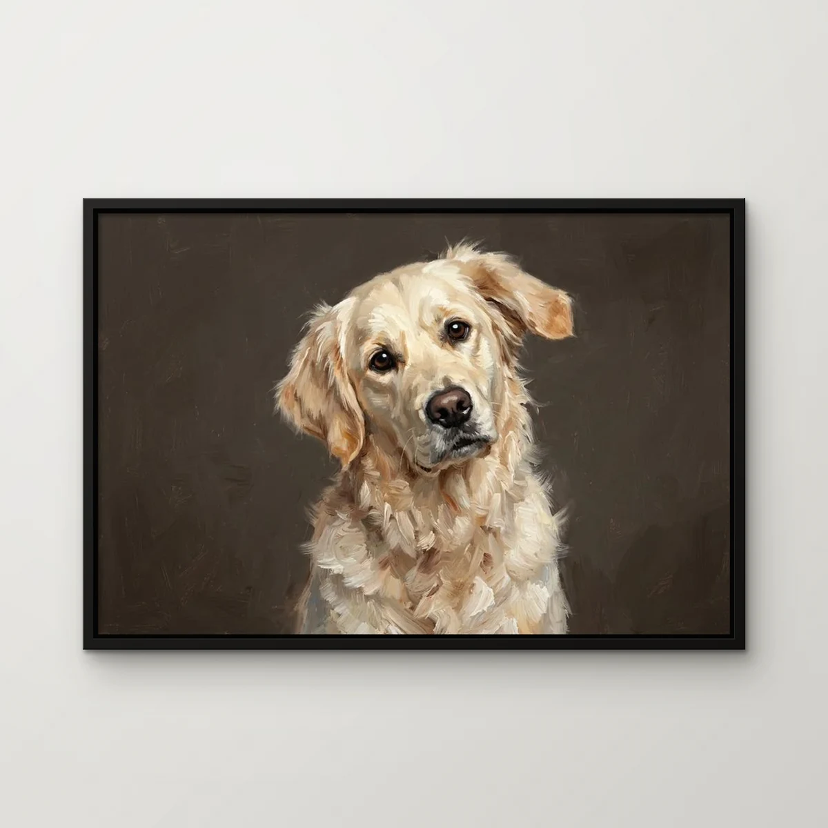 Biscuit the golden retriever painted in the Curiosity style