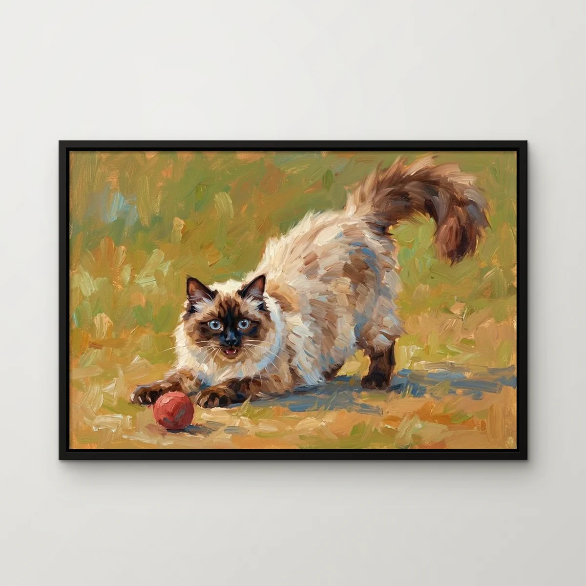 Mochi the ragdoll painted in the Play style