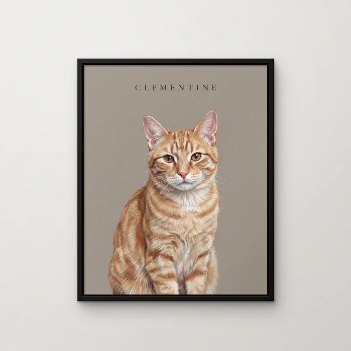 Clementine the orange tabby painted in the Pastel Study style