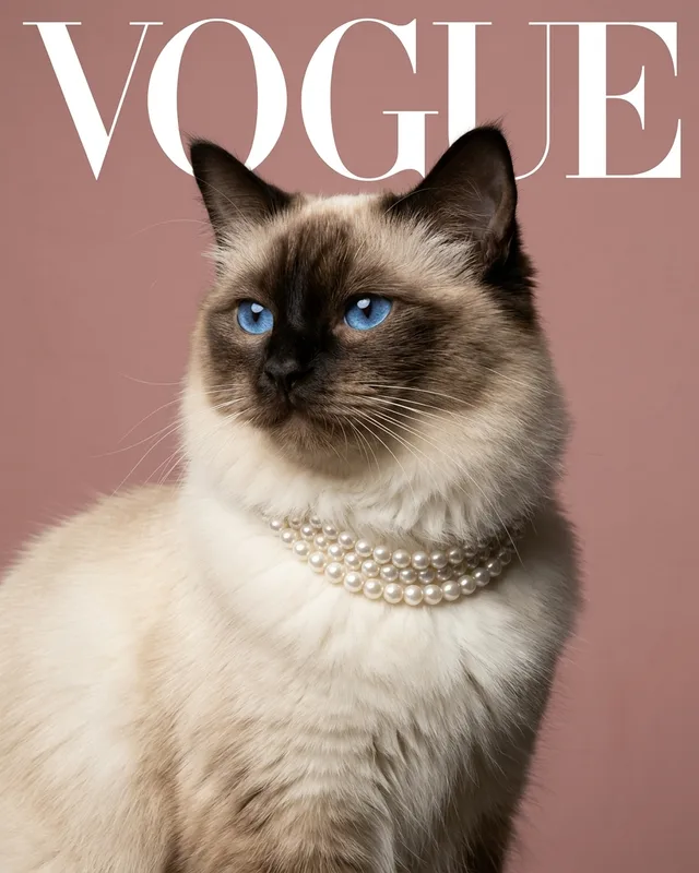 Mochi the ragdoll, painted in the The Celebrity style