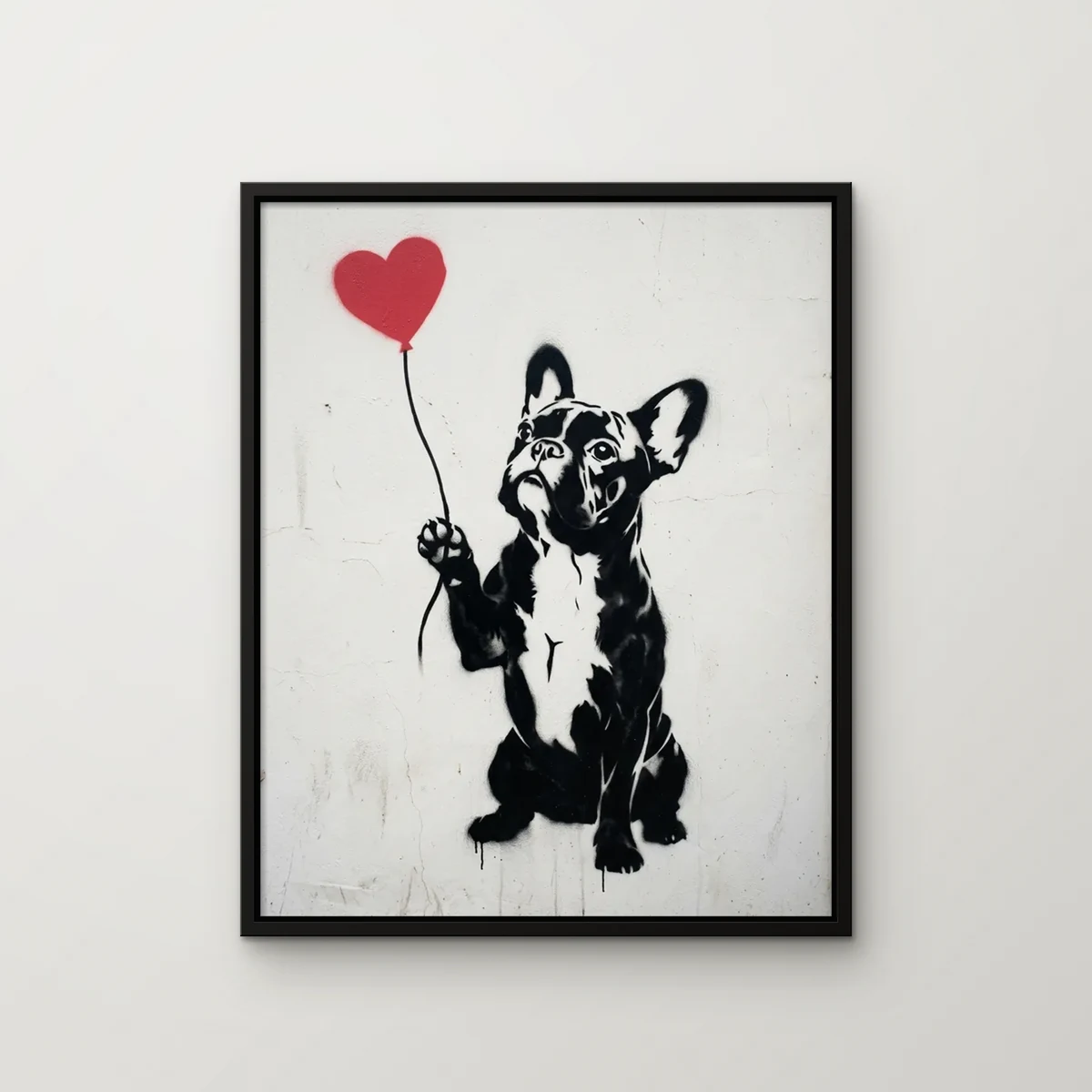 Winston the french bulldog painted in the The Stencil style